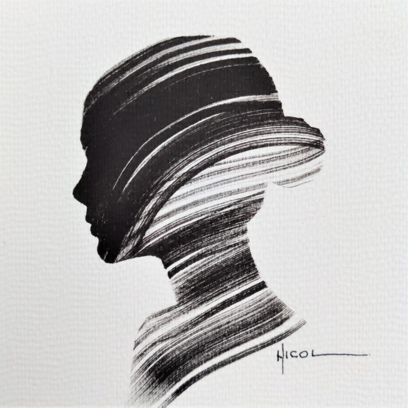 Painting Time I by Nicol | Painting Figurative Portrait Ink