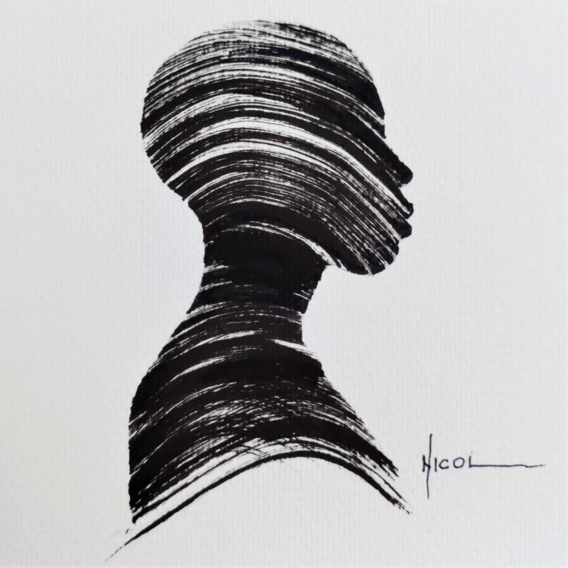 Painting Time XX by Nicol | Painting Figurative Portrait Ink