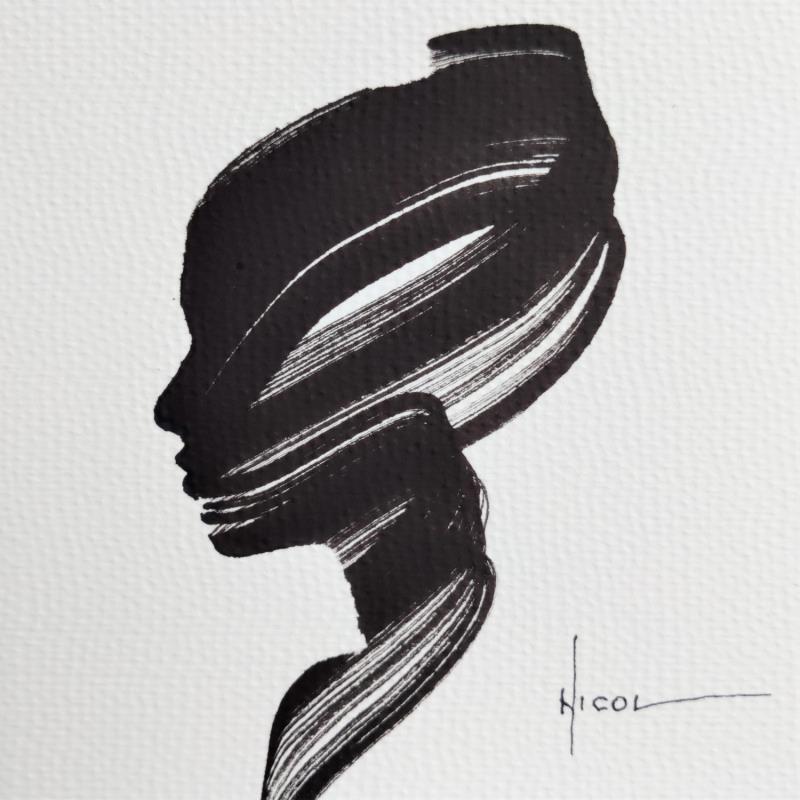 Painting Time XV by Nicol | Painting Figurative Portrait Ink