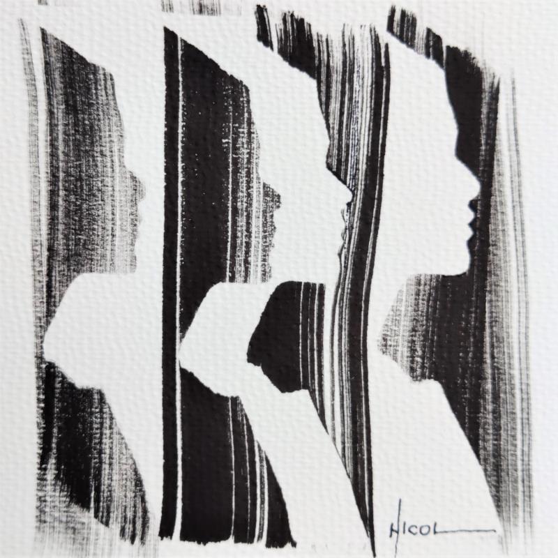 Painting Time VII by Nicol | Painting Figurative Portrait Ink