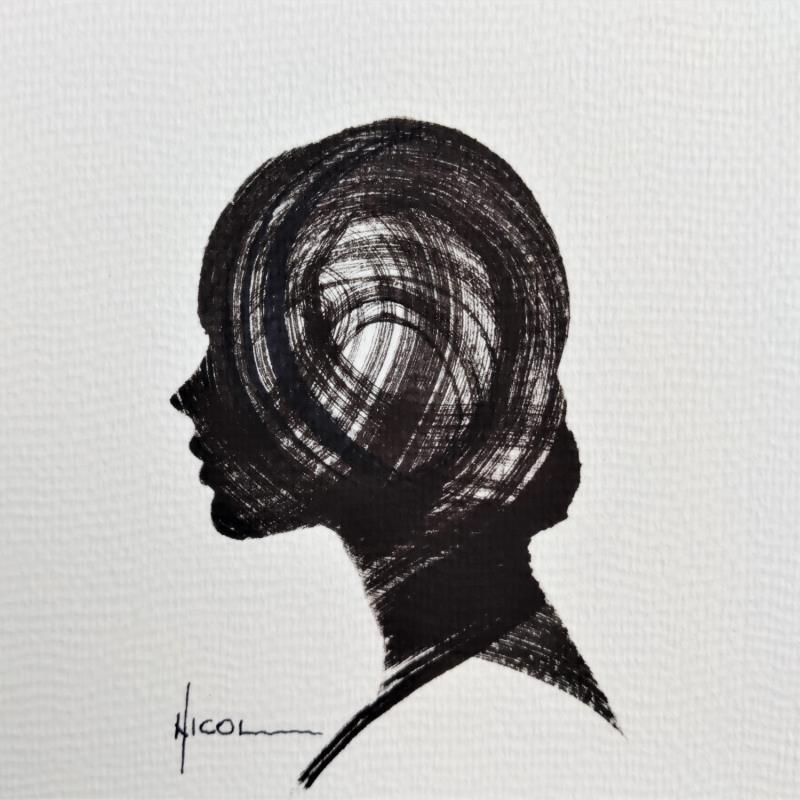 Painting Time IX by Nicol | Painting Figurative Portrait Ink
