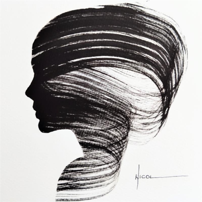 Painting Time XXII by Nicol | Painting Figurative Portrait Ink