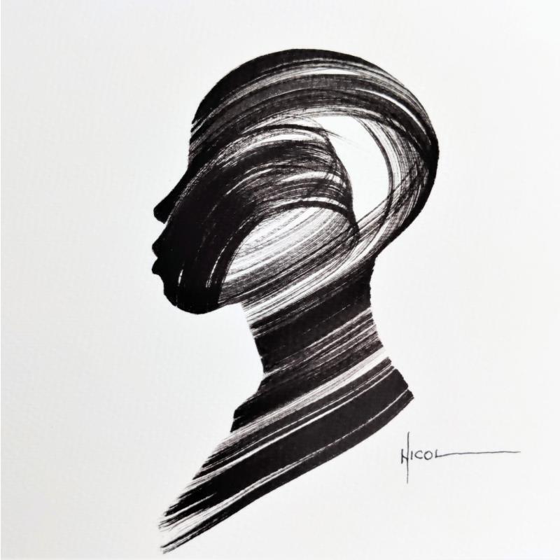 Painting Time XXXVI by Nicol | Painting Figurative Portrait Ink