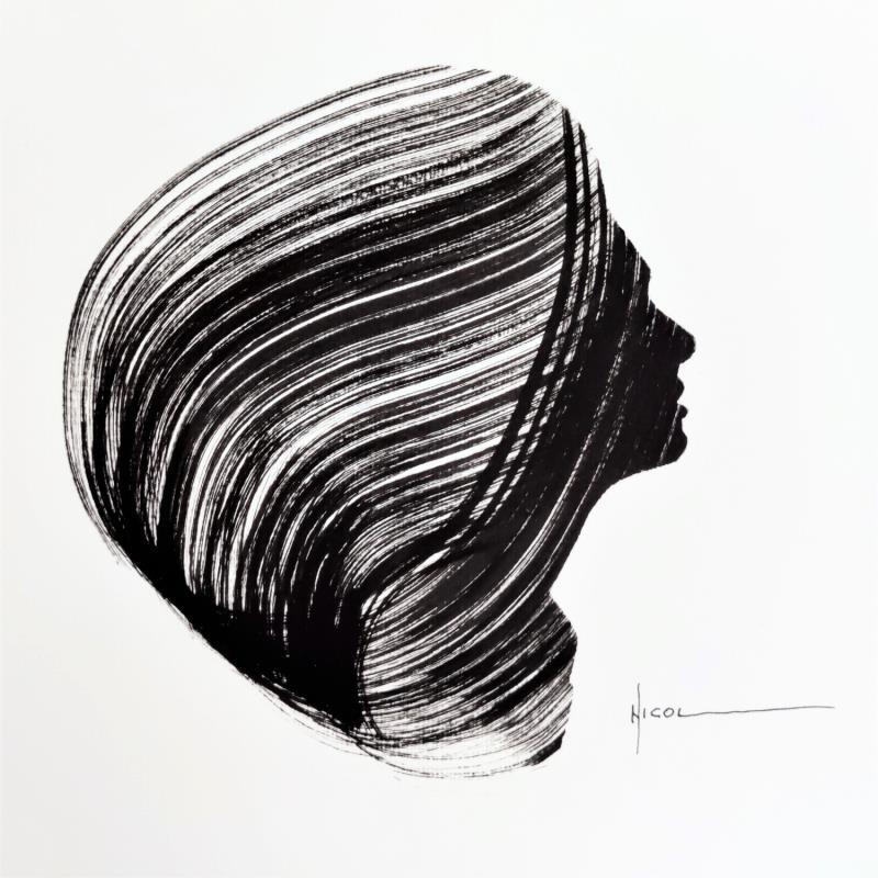 Painting Time XLVIII by Nicol | Painting Figurative Portrait Ink