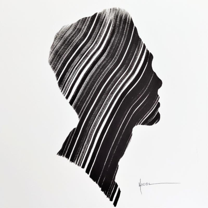 Painting Time XLVII by Nicol | Painting Figurative Portrait Ink