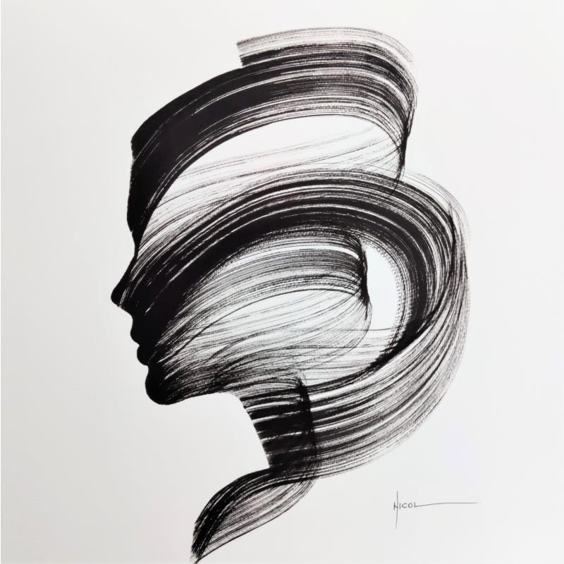 Painting Time LVII by Nicol | Painting Figurative Ink Portrait