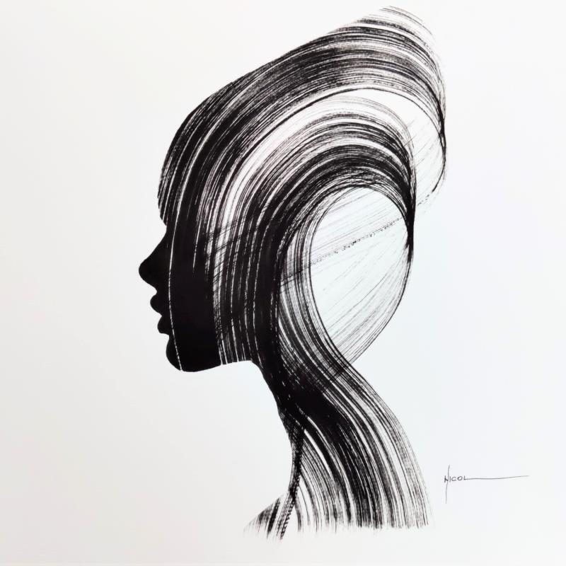 Painting Time LXII by Nicol | Painting Figurative Ink Portrait