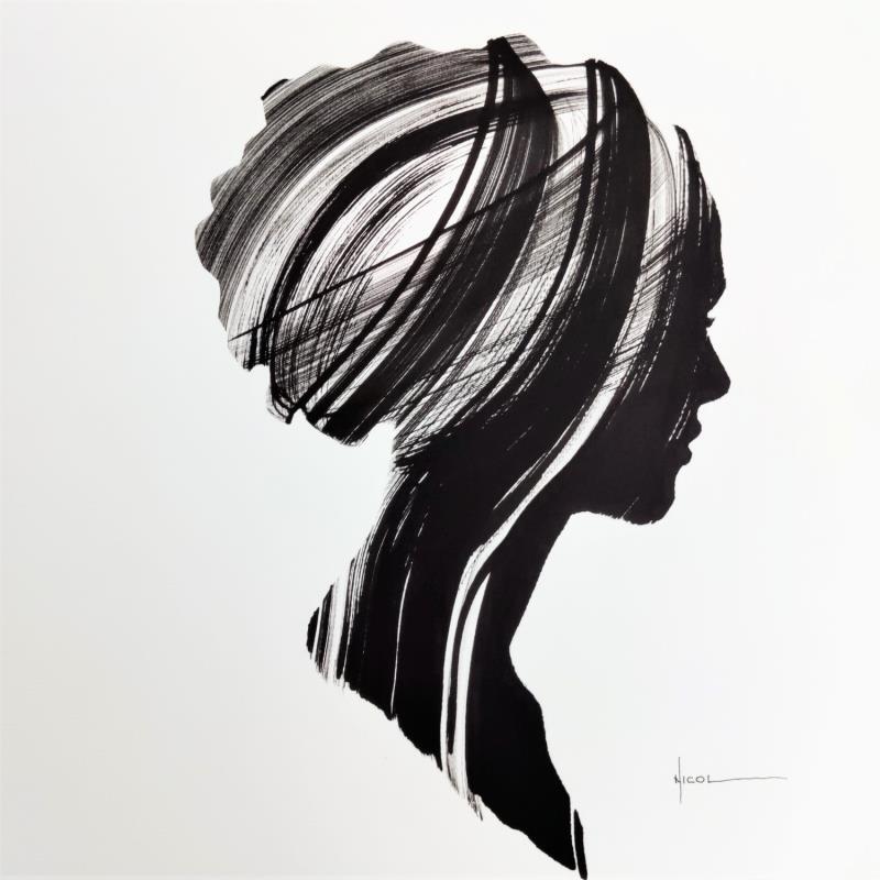 Painting Time LXVIII by Nicol | Painting Figurative Portrait Ink
