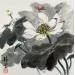 Peinture Lotus Blanc par Tayun | Tableau Figuratif Nature Aquarelle Encre
