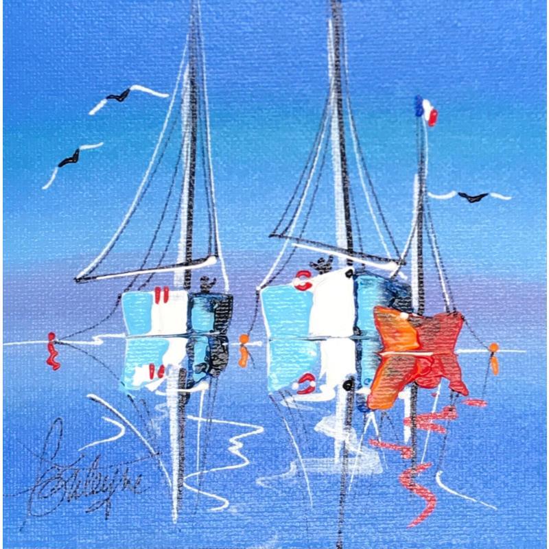 Peinture Bonjour la mer par Fonteyne David | Tableau Figuratif Marine Acrylique