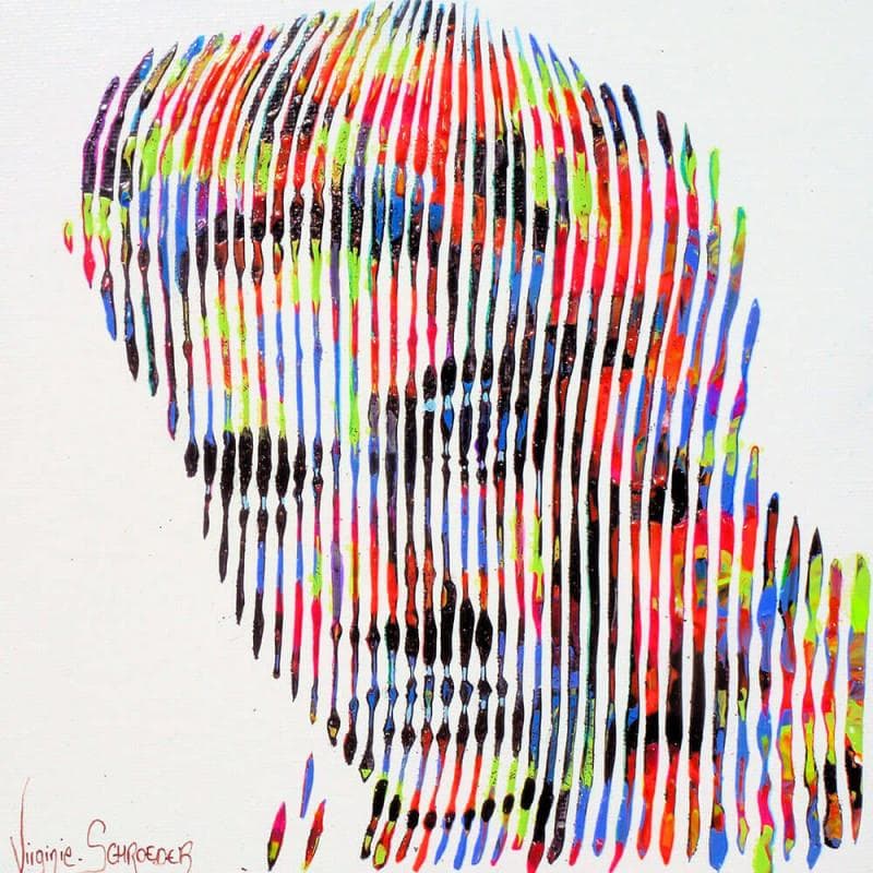 Gemälde Love me tender - Elvis Presley von Schroeder Virginie | Gemälde Pop-Art Pop-Ikonen Acryl