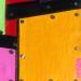Peinture Cheminées Colorées par Lovisa | Tableau Pop-art Urbain Acrylique Collage Posca Feuille d'or Upcycling