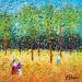 Painting Au coeur de la forêt by Dessapt Elika | Painting Impressionism Acrylic Sand