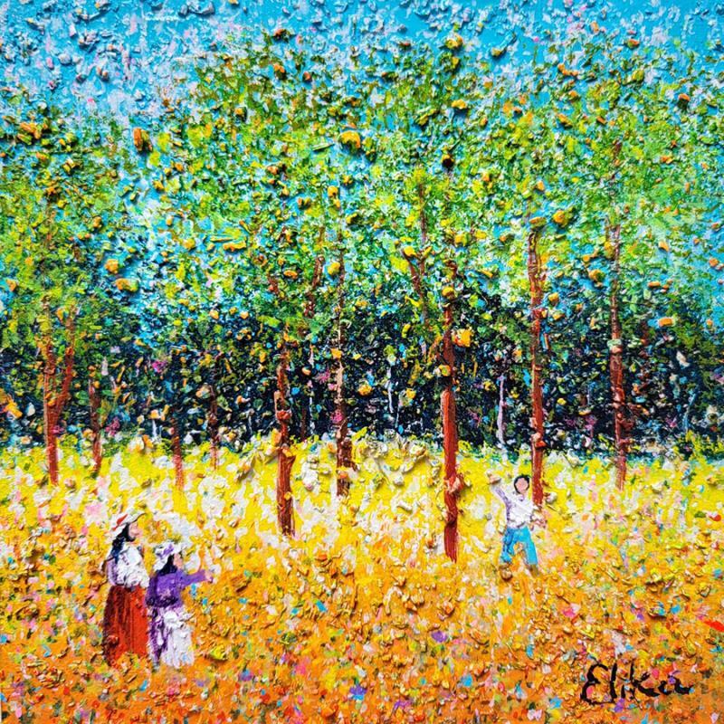 Gemälde Au coeur de la forêt von Dessapt Elika | Gemälde Impressionismus Acryl Sand