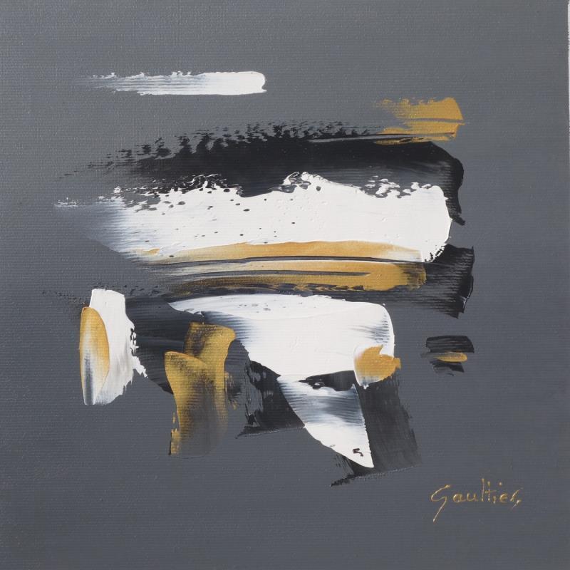 Painting Regarder le ciel by Gaultier Dominique | Painting Abstract Minimalist Black & White Oil