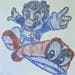 Gemälde Mario Bros l'intrépide von Schroeder Virginie | Gemälde Pop-Art Pop-Ikonen Acryl