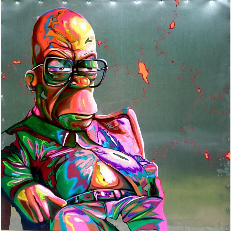Painting Homer S.breaking bad by Medeya Lemdiya | Painting Pop-art Pop icons Metal Acrylic
