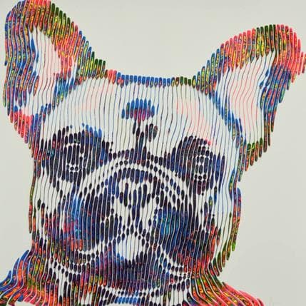 Painting Ma boule d'amour mon frenchy bouldogue by Schroeder Virginie | Painting Pop-art Acrylic Pop icons