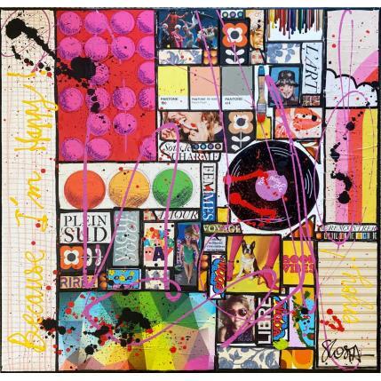 Painting Because I'm Happy !  by Costa Sophie | Painting Pop-art Acrylic, Gluing, Upcycling Pop icons