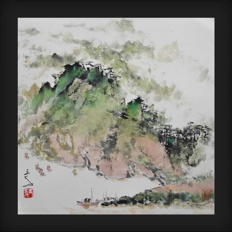 Painting Green by Sanqian | Painting Figurative Landscapes