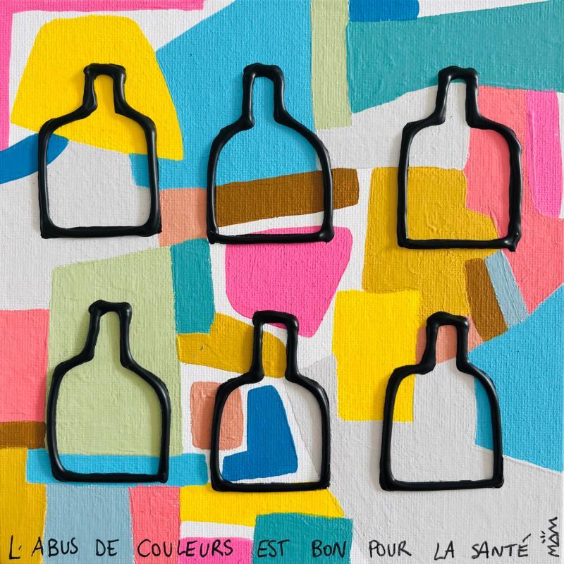 Peinture ABUS DE COULEURS par Mam | Tableau Pop-art Société Natures mortes Minimaliste Acrylique