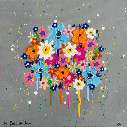 Gemälde GREY FLOWERS von Mam | Gemälde Pop-Art Acryl Gesellschaft, Landschaften, Natur