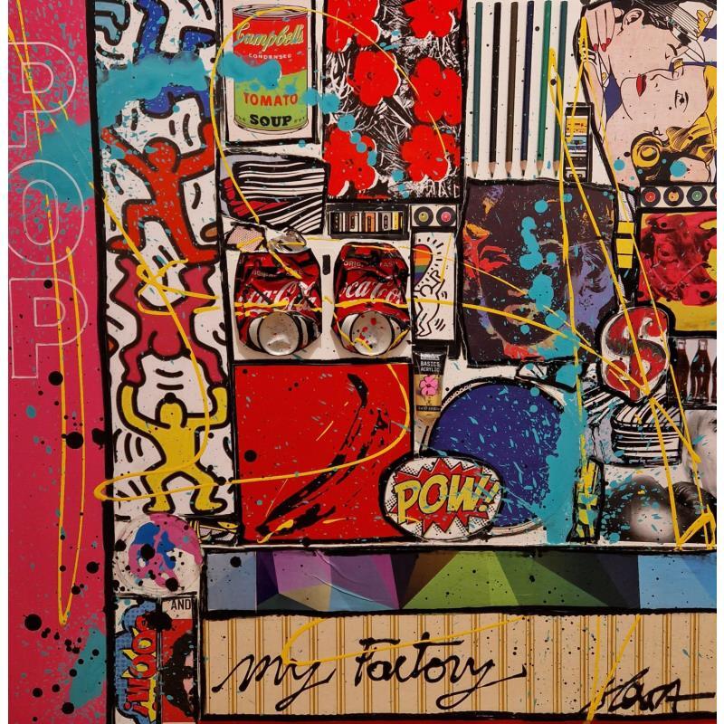 Peinture My factory par Costa Sophie | Tableau Pop-art Acrylique, Collage, Upcycling