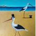 Peinture Una platja elegant par Aguasca Sole Gemma | Tableau Figuratif Animaux Acrylique