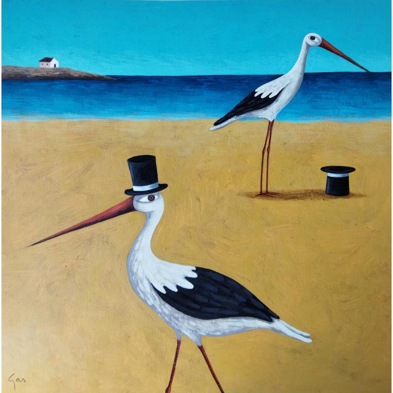Painting Una platja elegant by Aguasca Sole Gemma | Painting Figurative Acrylic Animals, Pop icons