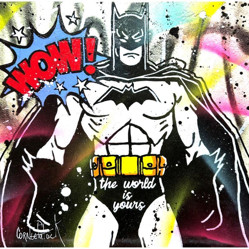 Peinture Batman, wow par Cornée Patrick | Tableau Pop-art Graffiti, Huile