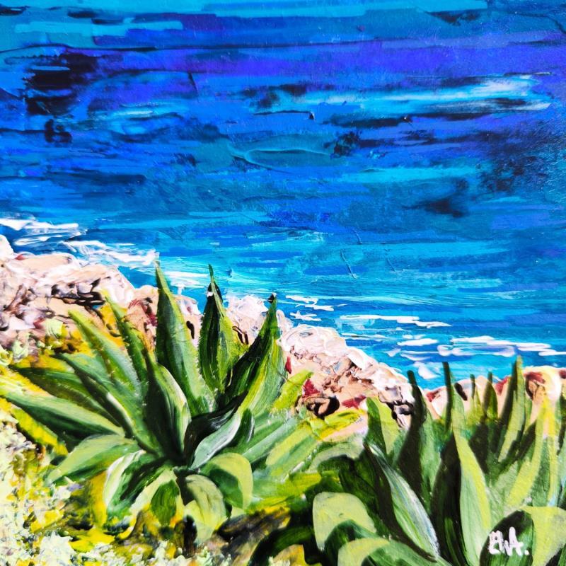 Gemälde Romance méditerranéenne von Rey Ewa | Gemälde Figurativ Landschaften Acryl