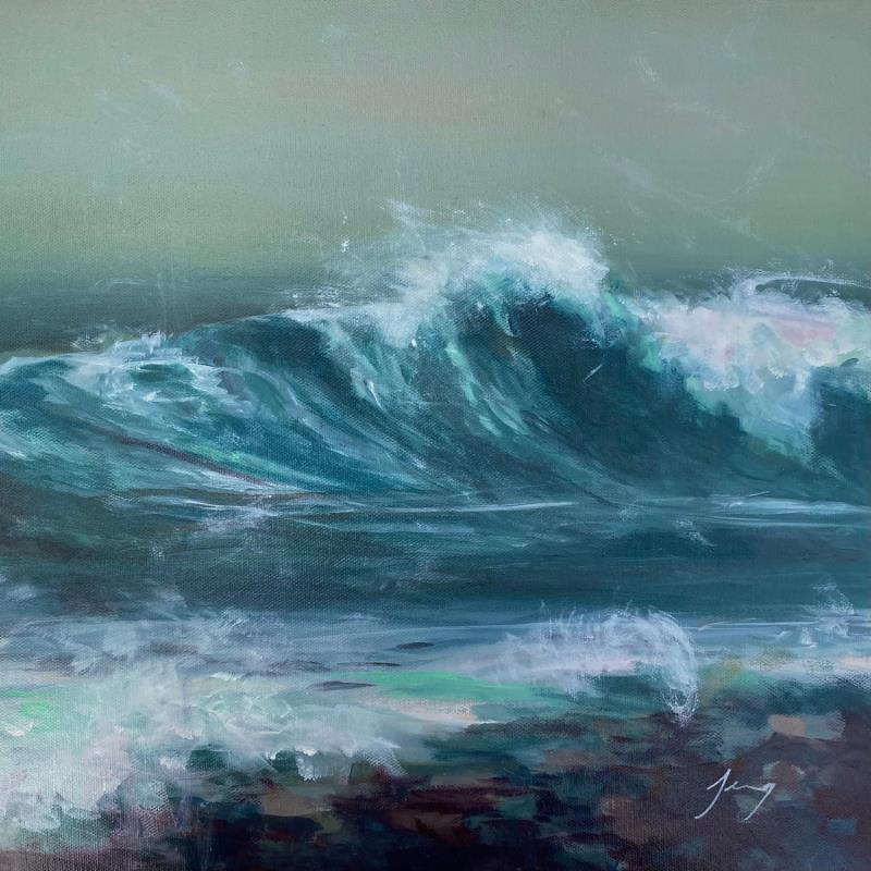 Painting Vagues N°1 by Jung François | Painting Figurative Oil