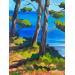 Painting La plage au loin by Alice Roy | Painting Figurative Marine Acrylic