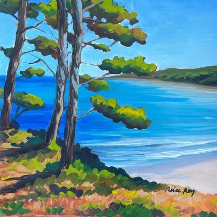 Gemälde La plage au loin von Alice Roy | Gemälde Figurativ Acryl Marine