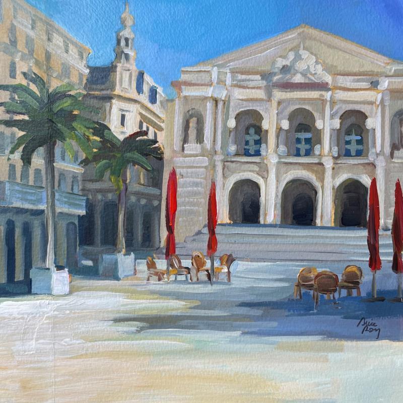 Gemälde La place de l'opéra , Toulon von Alice Roy | Gemälde Figurativ Architektur Acryl