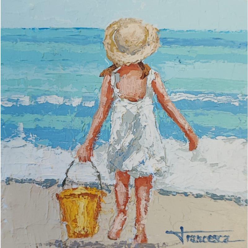Painting AGUA Y ARENA by Escobar Francesca | Painting Figurative Acrylic Child