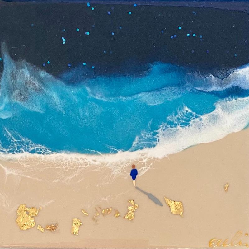 Painting Alone by Aurélie Lafourcade painter | Painting Figurative Marine Minimalist Acrylic Resin
