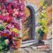 Peinture Vielle Porte Fleurie par Brooksby | Tableau Figuratif Paysages Architecture Huile