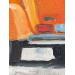 Peinture Deux Chevaux Orange par Brooksby | Tableau Figuratif Urbain Scènes de vie Huile