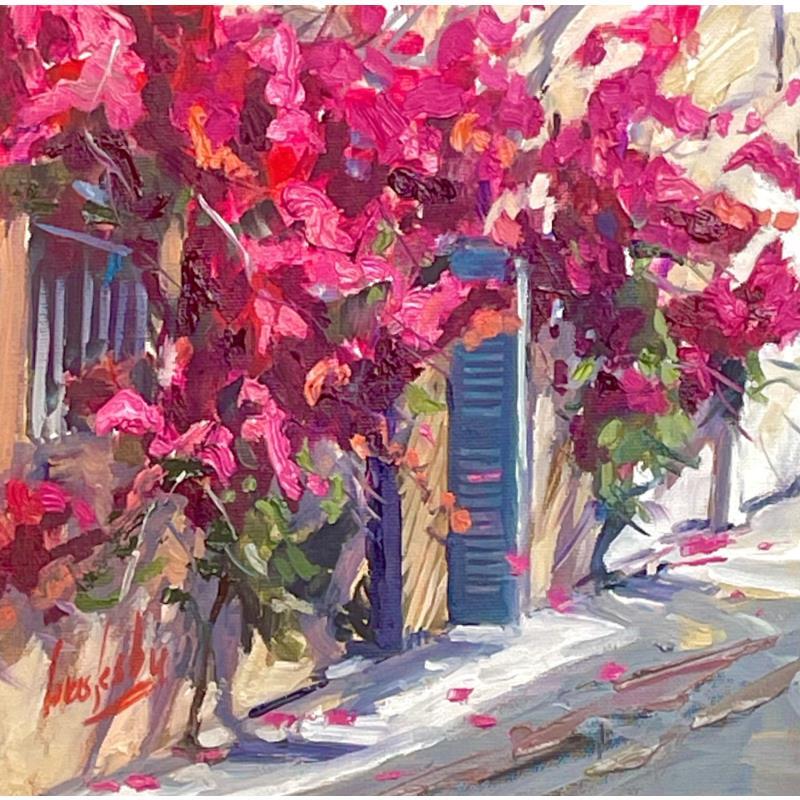 Painting Bougainvillier en Provence by Brooksby | Painting Figurative Oil Landscapes, Pop icons