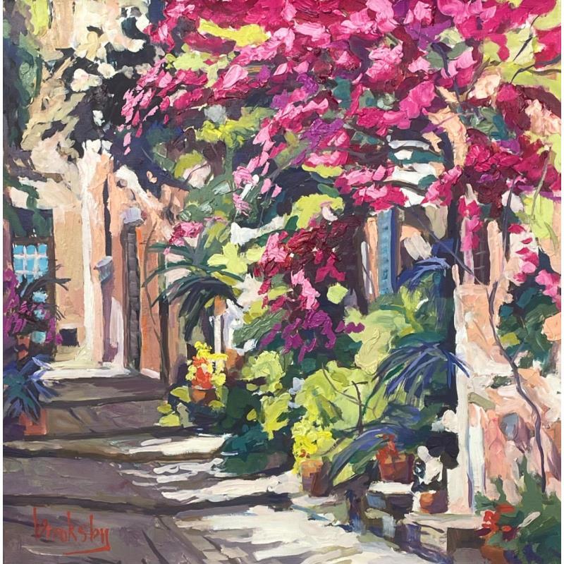 Painting Ruelle de Grimaud by Brooksby | Painting Figurative Oil Architecture, Landscapes