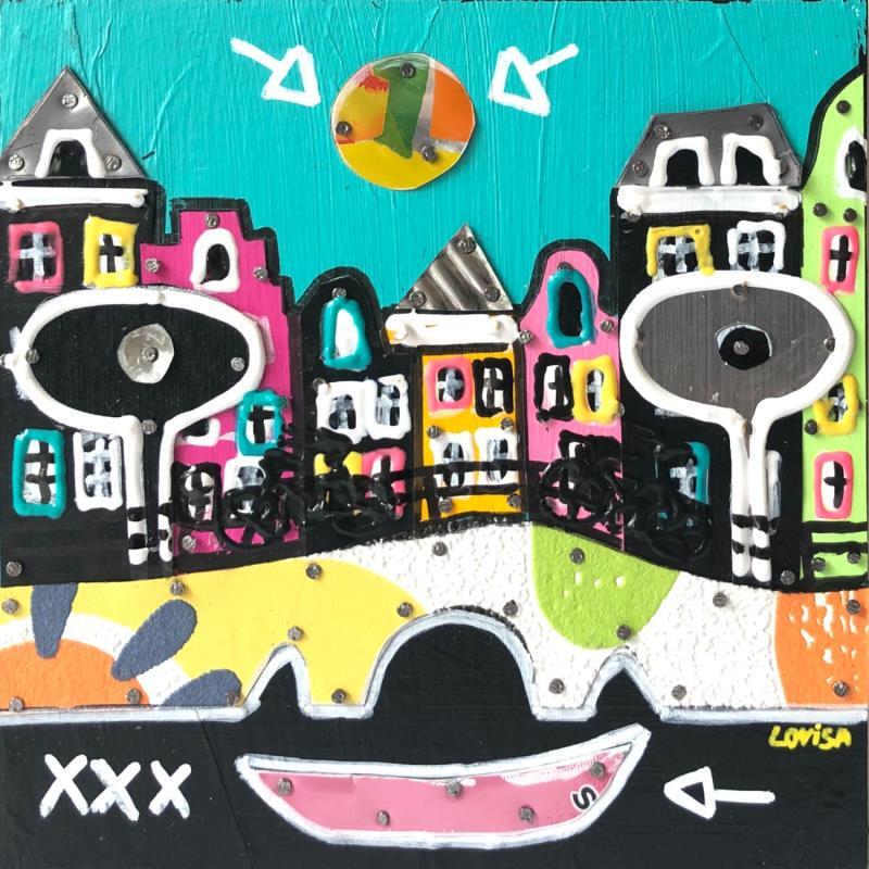 Painting Happy Corner 1 by Lovisa | Painting Pop art Acrylic, Gluing, Metal, Posca, Upcycling Urban