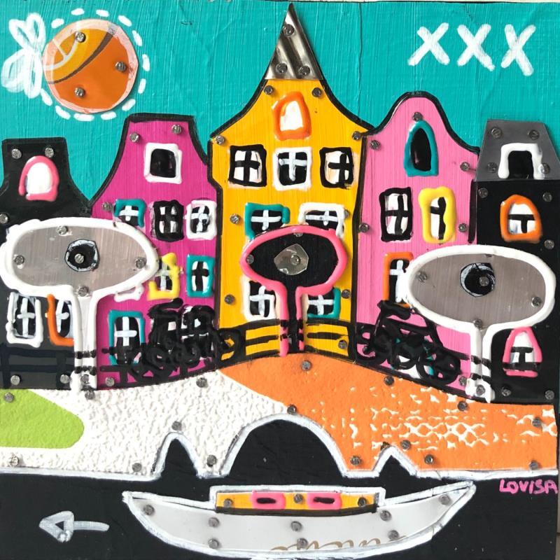 Painting Happy Corner 2 by Lovisa | Painting Pop art Acrylic, Gluing, Metal, Posca, Upcycling Urban