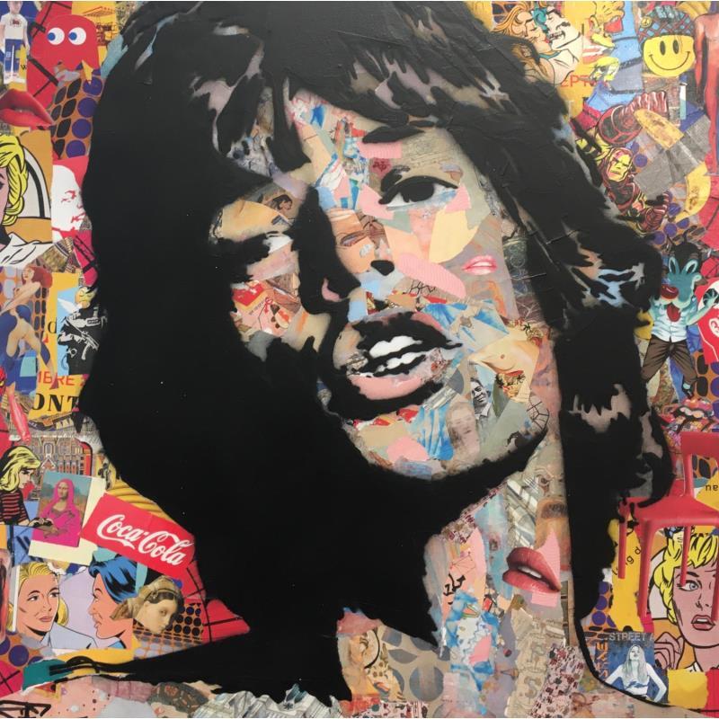Painting M.Jagger by G. Carta | Painting Pop art Acrylic, Gluing, Graffiti Pop icons