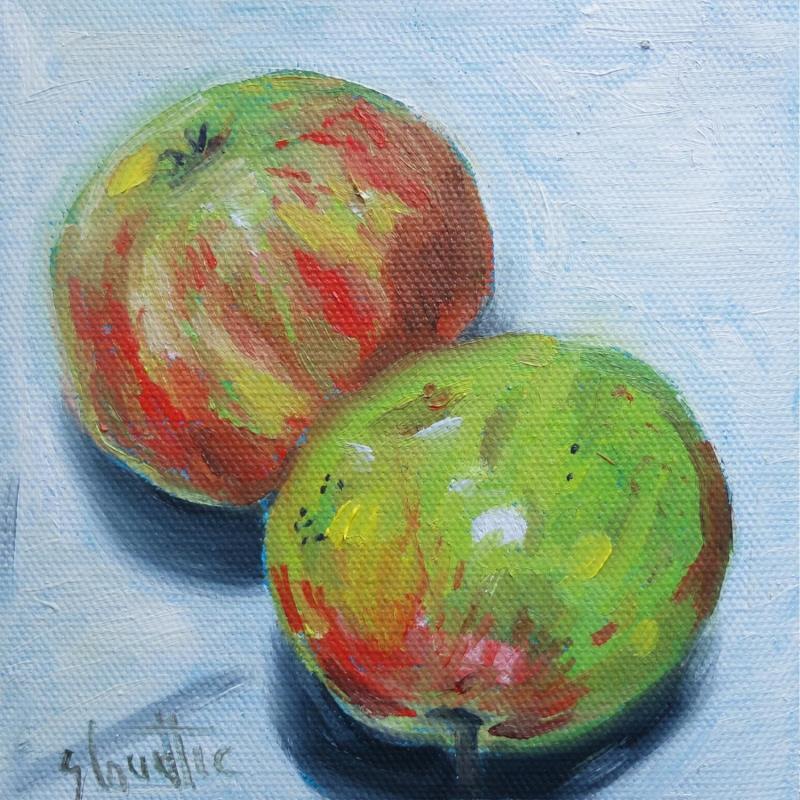 Painting Deux pommes  by Coueffic Sébastien | Painting Realism Oil