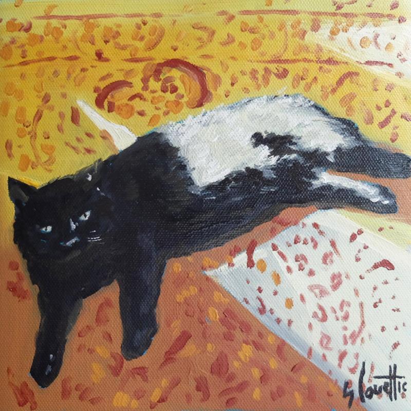 Peinture Sun cat  par Coueffic Sébastien | Tableau Réalisme Huile
