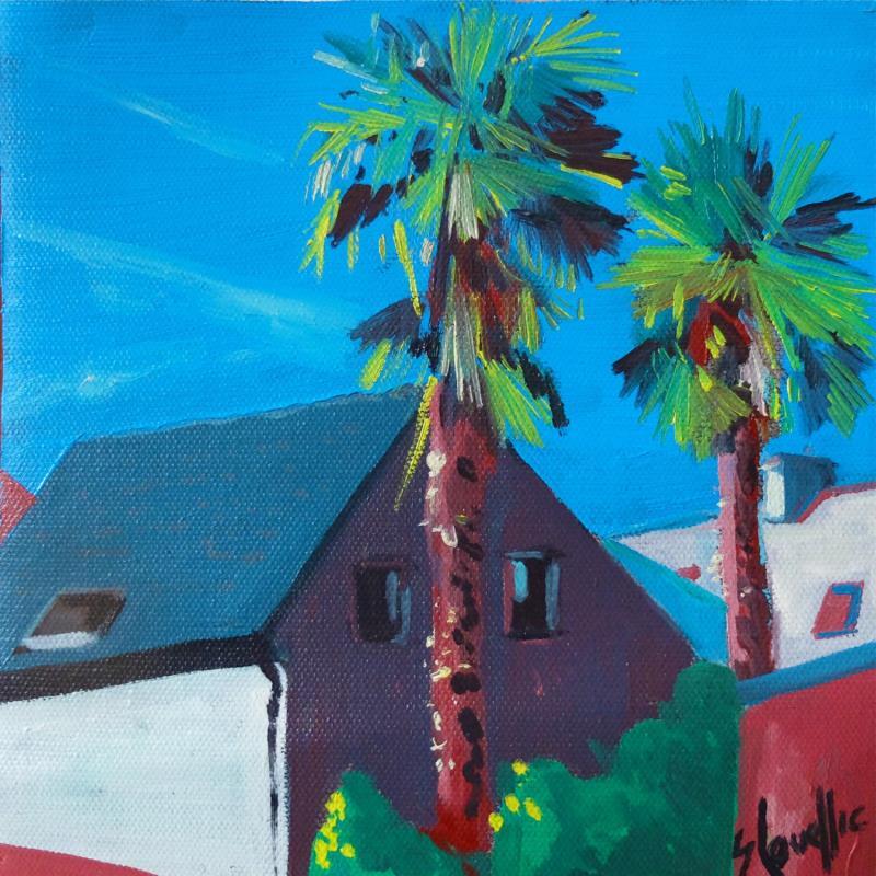 Painting Palm trees by Coueffic Sébastien | Painting Realism Oil Pop icons
