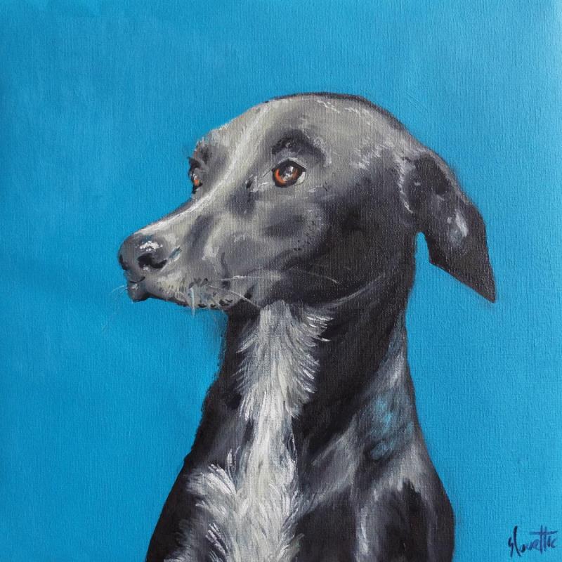 Painting The attentive dog  by Coueffic Sébastien | Painting Realism Oil
