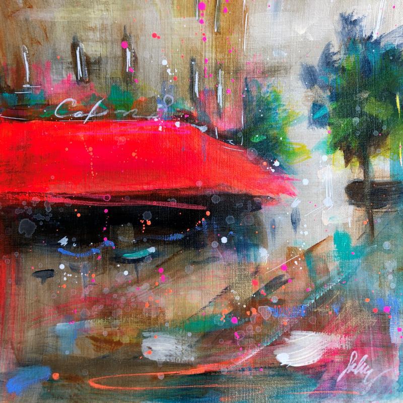 Painting Café Amour by Solveiga | Painting Impressionism Acrylic Architecture, Pop icons