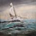 Painting COURSE SUR LE LAC by Ortis-Bommarito Nicole | Painting Figurative Marine Acrylic